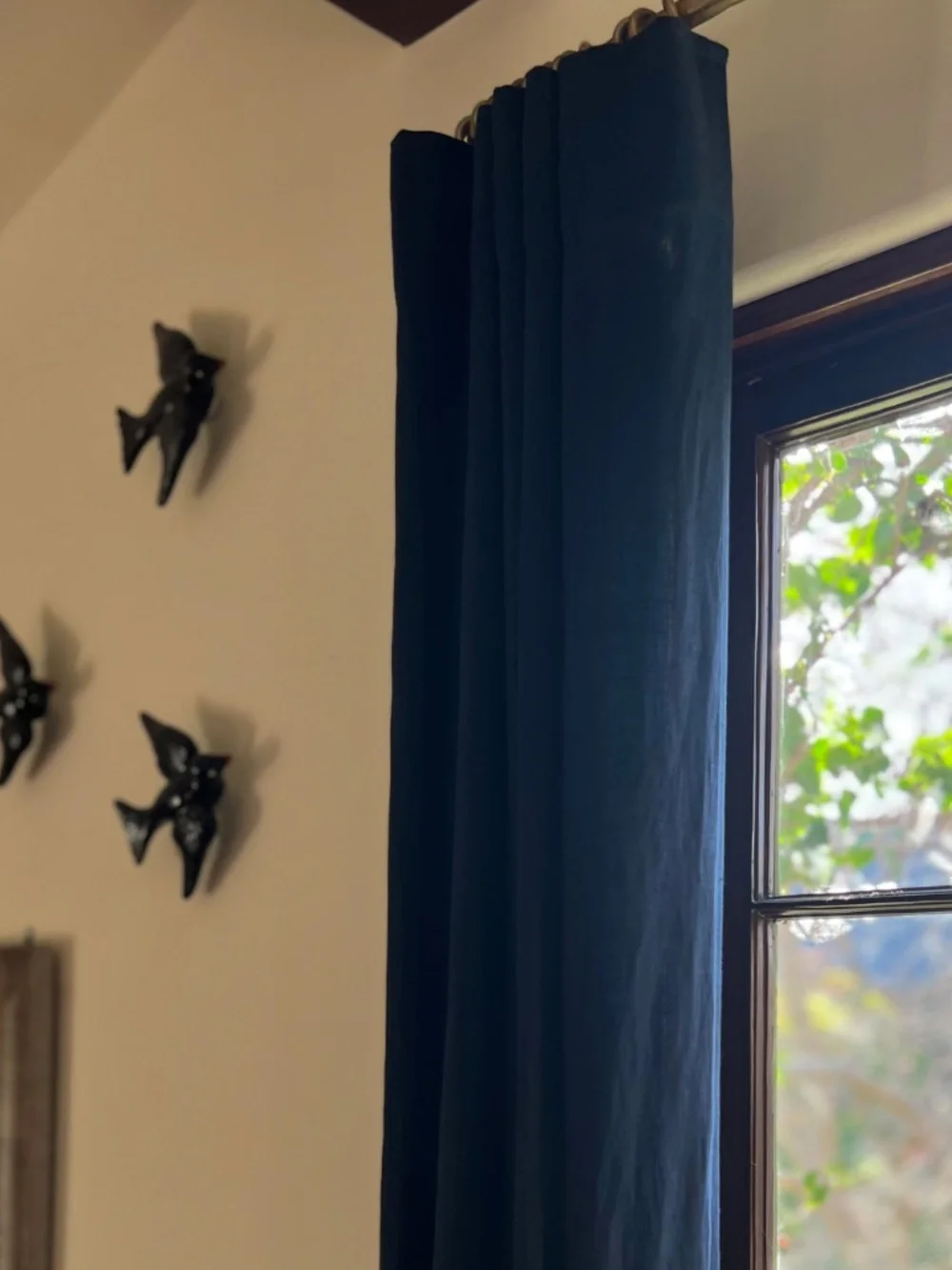 100% Linen Curtains - Long, Blue